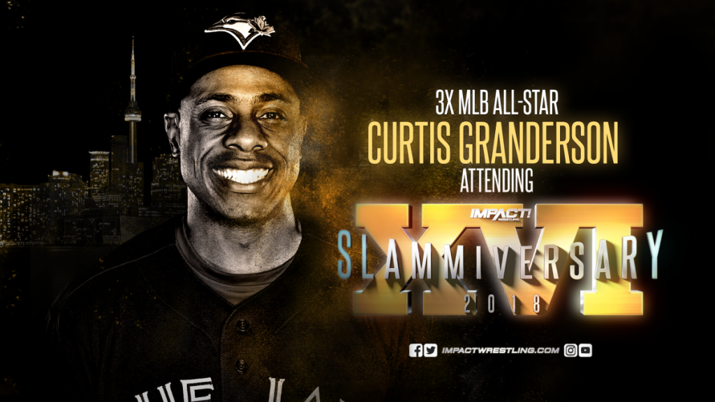 Blue Jays' Curtis Granderson trades his bat for title belt, brainbusters at  Slammiversary main event - The Athletic